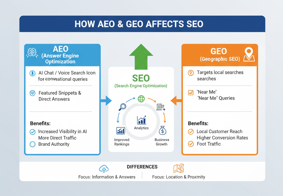 How AEO and GEO affects SEO 